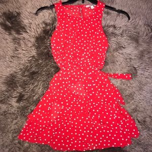 Red polka dots dress